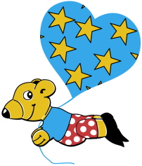 Bärchen mit Herzballon, Logo